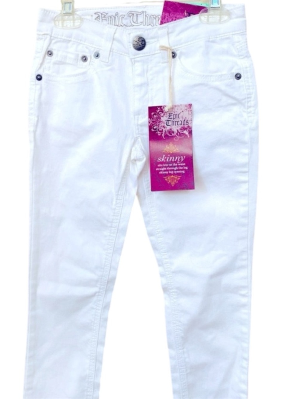 Epic Threads Big Girls Denim White Skinny Jeans Size 8 NWT Spring Summer New